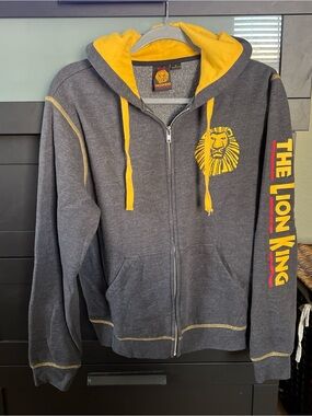 Disney The Lion King Gray & Yellow Hooded Zip Jacket